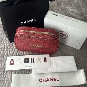 Chanel cosmetic make up bag gift set